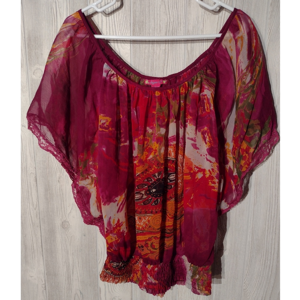 ✴️3 for $15: Sugar 17 Sheer Batwing Top